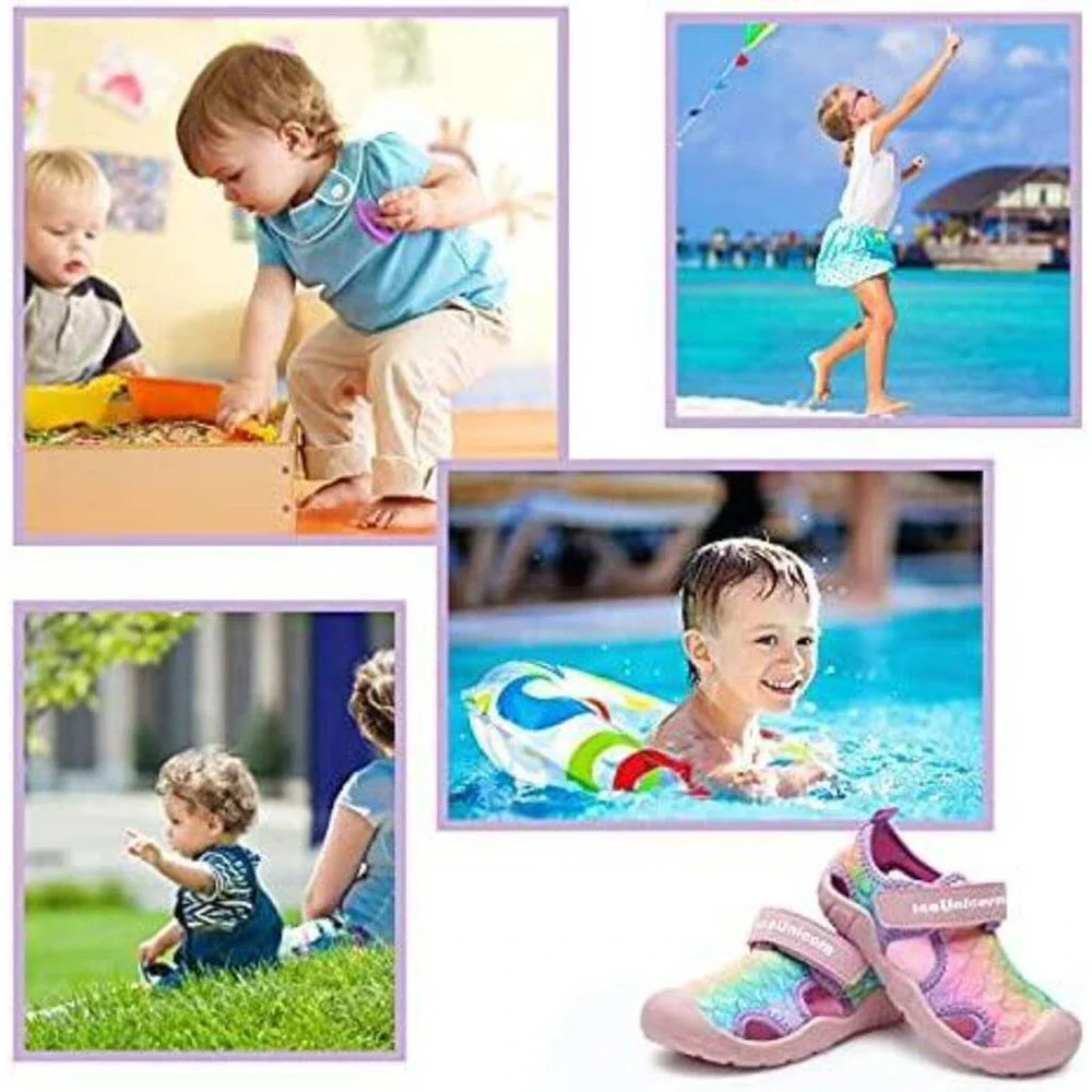 IceUnicorn Children's Sandals Summer Non-Slip Beach Shoes 25EU